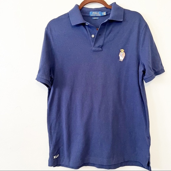 Polo Ralph Lauren teddy Bear Polo Navy Blue Small Embroidered - Picture 1 of 7